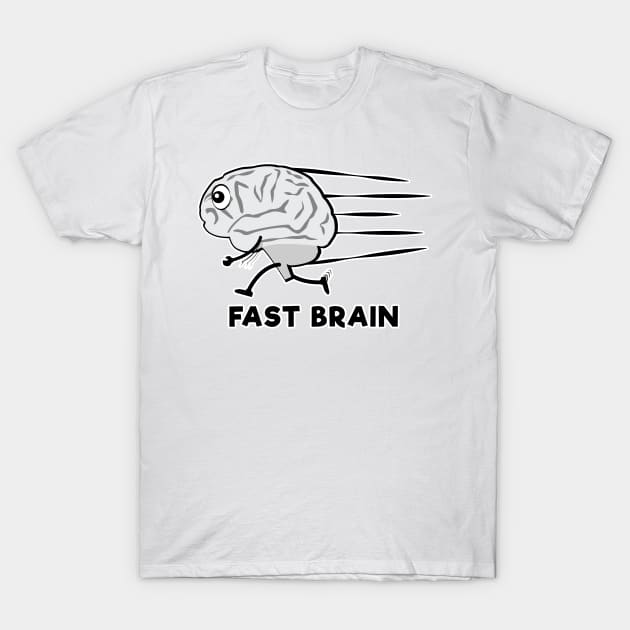 Fast Brain - Funny Character Illustration T-Shirt by DesignWood Atelier